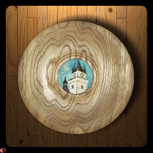 Drevený tanier s obrázkom Kremnice