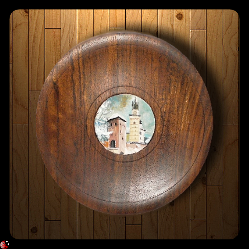 Drevený tanier s obrázkom Kremnice